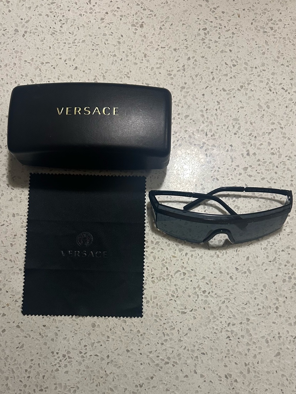 Versace Shield Sunglasses in Black